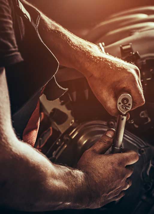 Man working on engine